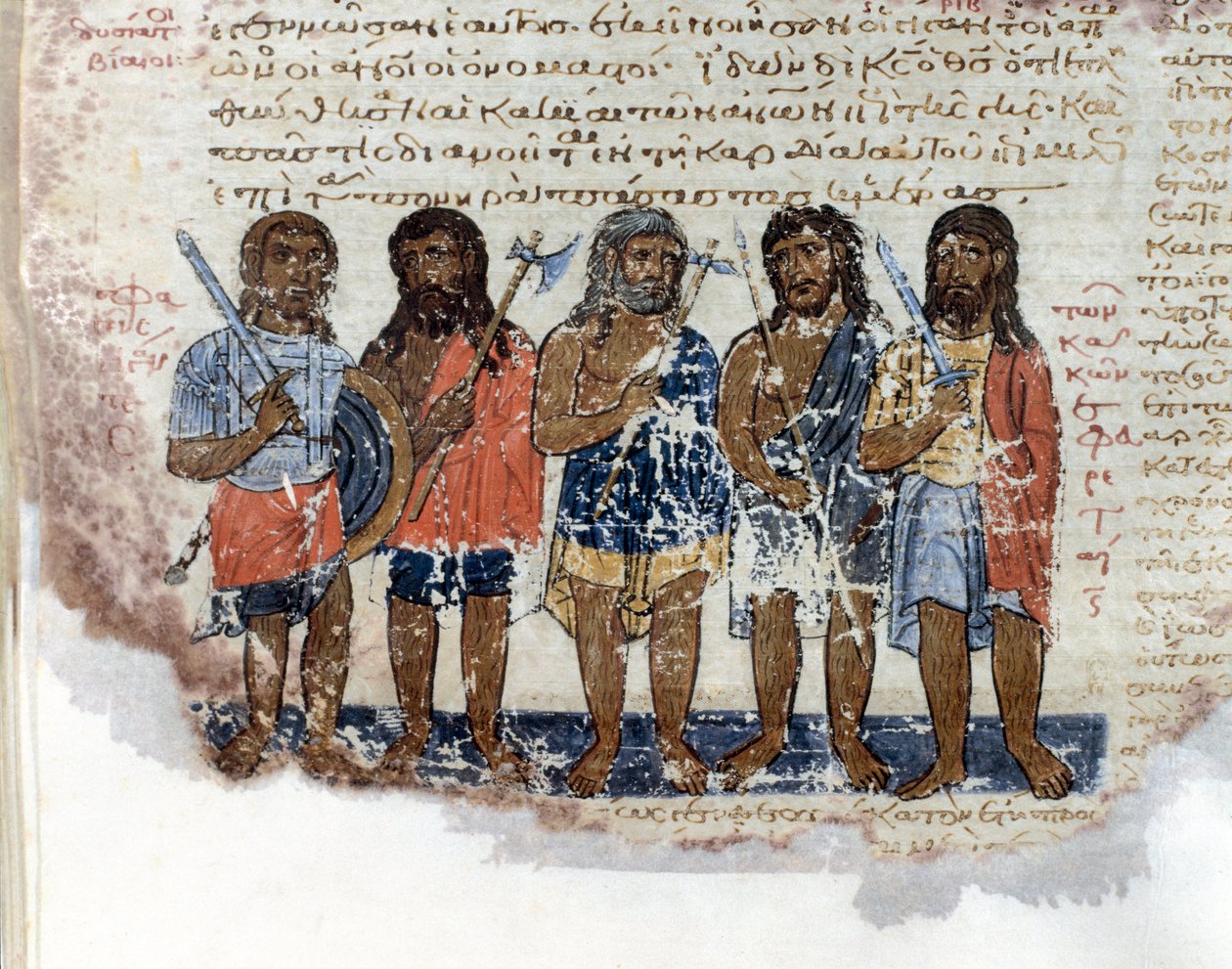 Armén av Geants (Rephaim eller Nephilim) som slogs av armén av kung David Miniature hämtad från "Codex de l