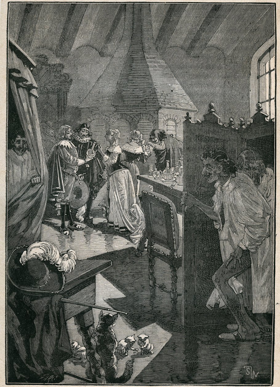 Glaskonsten: glasmakarna. Gravyr från 1885 i "" Les arts et metiers illustres"" av Adolphe BITARD. av Unknown artist