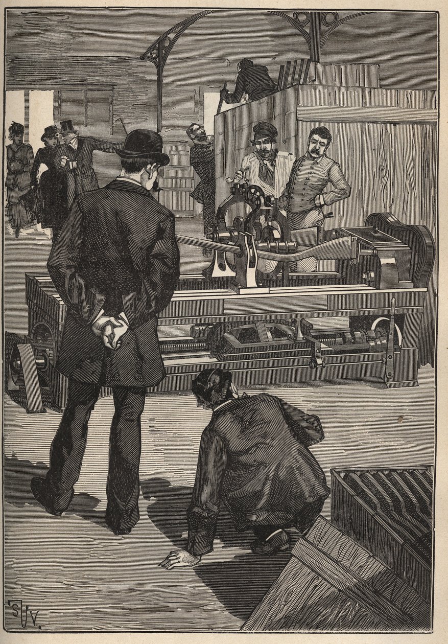 Konsten att resa: Blanchard Tower. Gravyr från 1885 i "" Les arts et metiers illustres"" av Adolphe BITARD. av Unknown artist