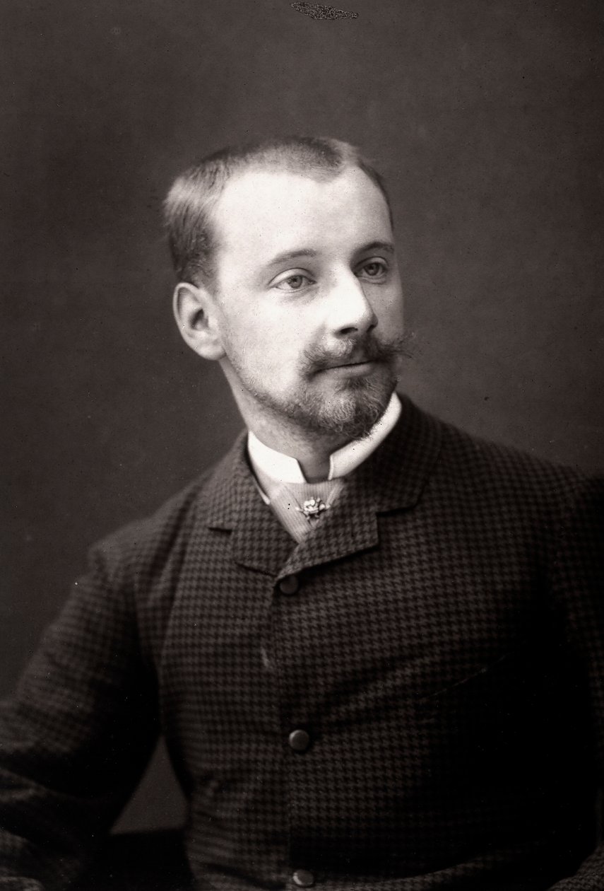 Konstnären Albert Maignan fotograferad i samband med Parissalongen 1881 av Unknown