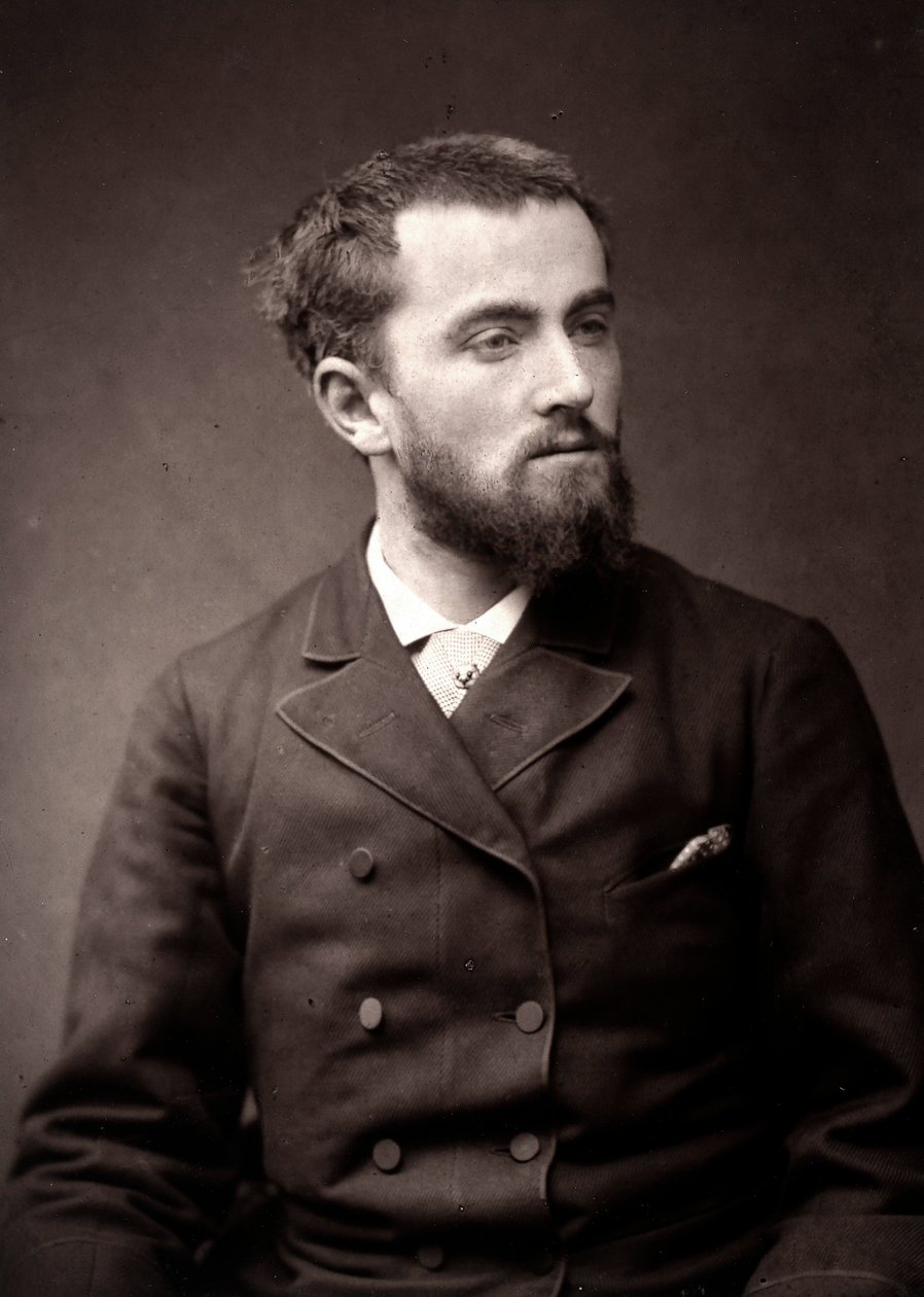 Konstnären Camille-Alfred Pabst fotograferad i samband med Parissalongen 1881 av Unknown