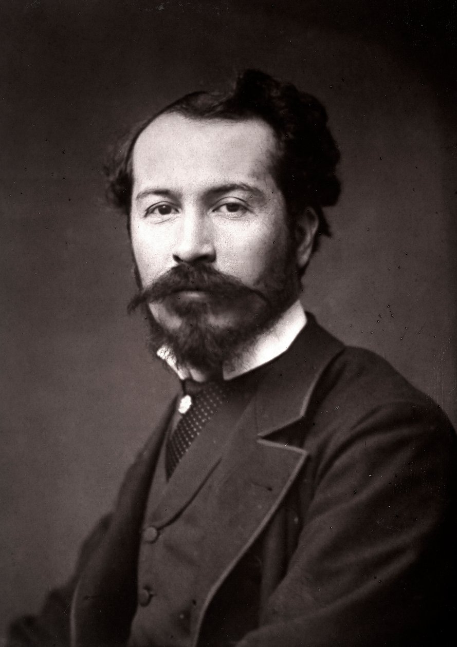 Konstnären Edmond-Louis Dupain porträtterad med anledning av Salongen i Paris 1883 av Unknown