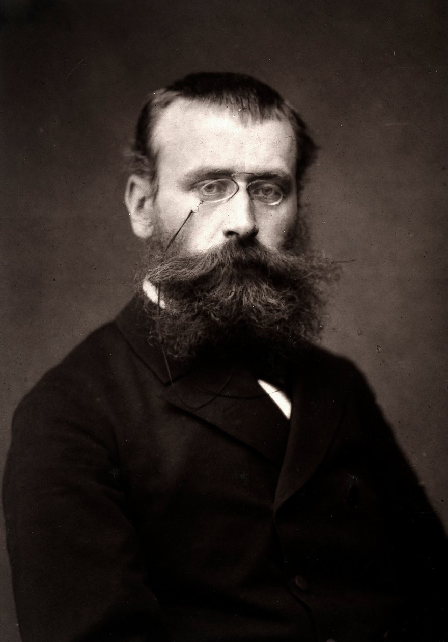 Konstnären Georges Laugée fotograferad i samband med Parissalongen 1881 av Unknown