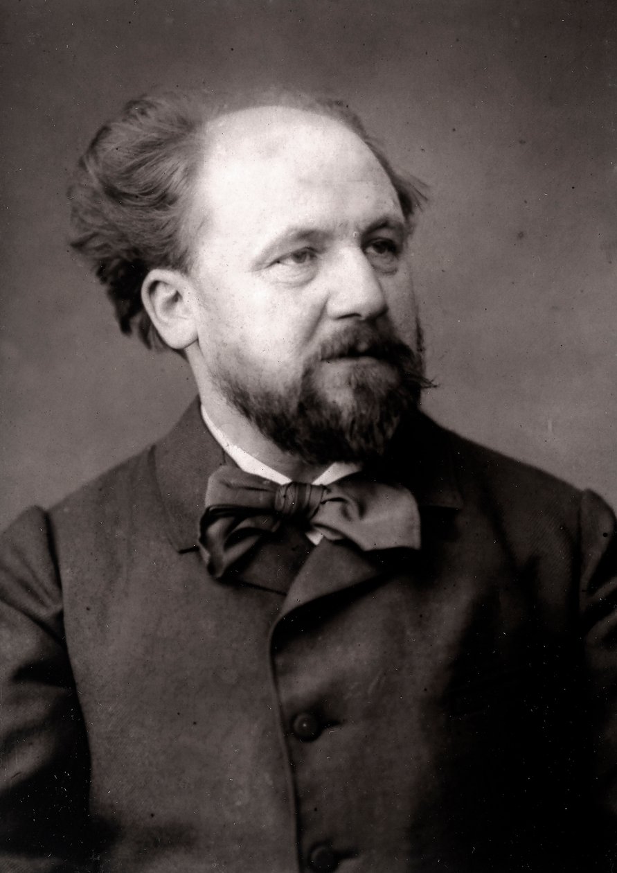 Konstnären Jean-Joseph Weerts porträtterad med anledning av Salongen i Paris 1883 av Unknown