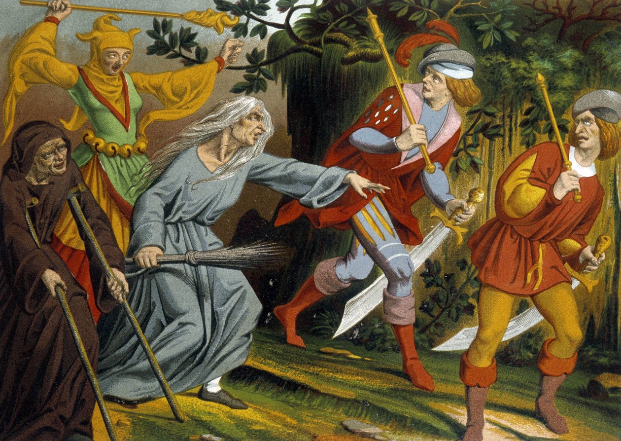 Tiggaren, galningen, häxan och vapensergeanterna av Unknown artist