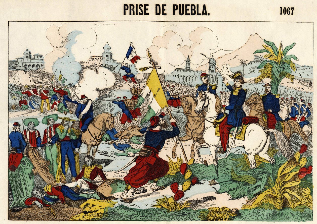 Infångandet av Puebla den 17 maj av Unknown artist