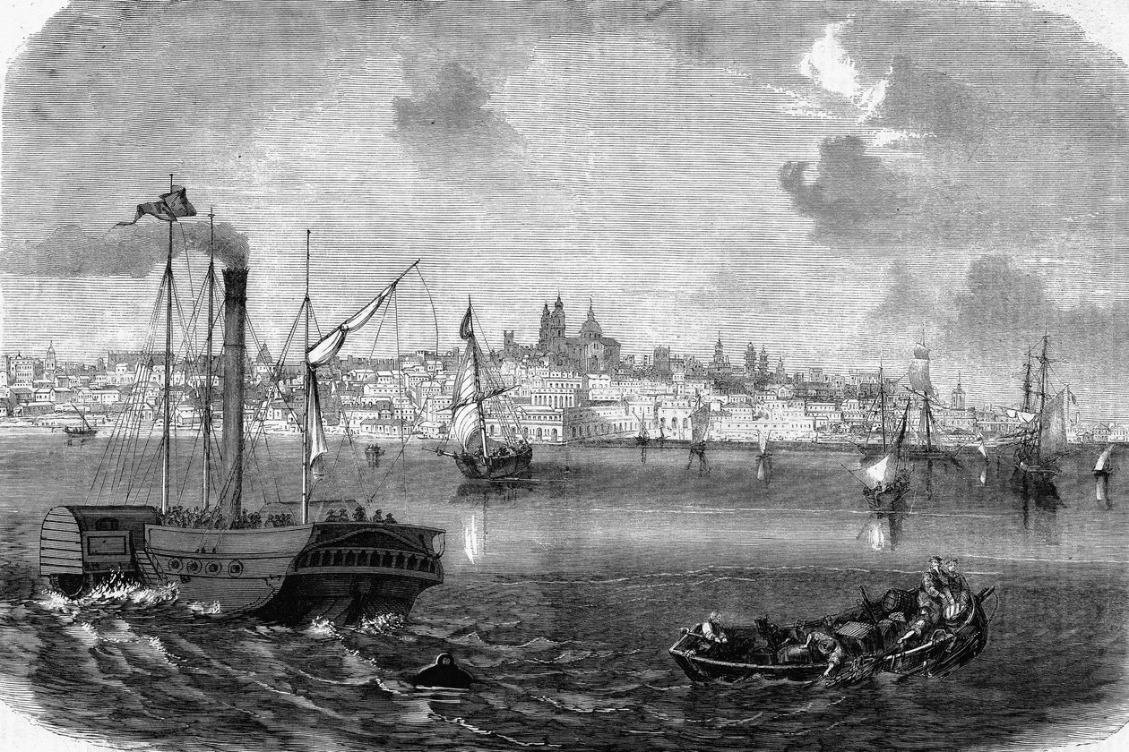 Staden Montevideo i Uruguay 1864. av Unknown artist