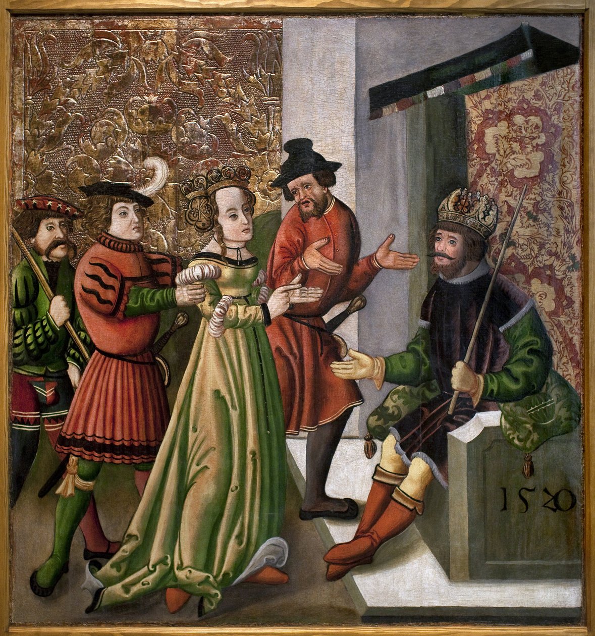 Samtalet (disputatio) mellan den heliga Katarina och filosoferna. Citat från St. Catherine. Anonym målning av Unknown artist