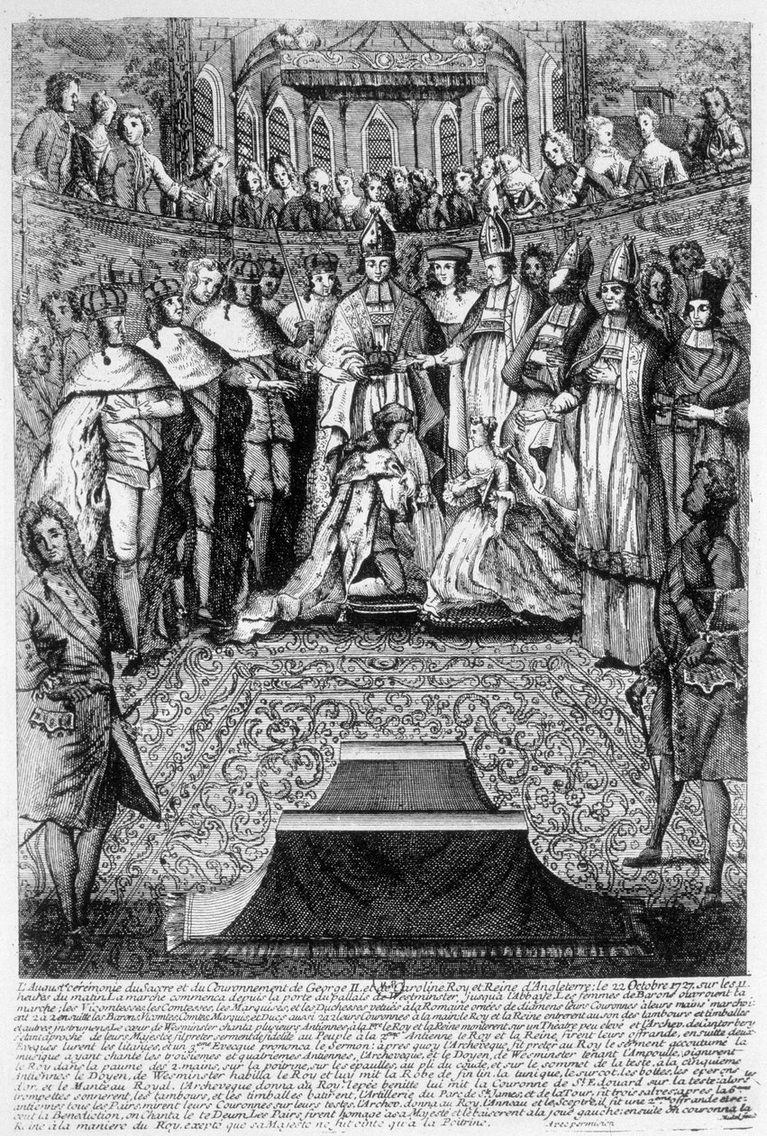 Kröningen av George II (1683-1760) kung av Storbritannien och Irland, 2 oktober av Unknown artist