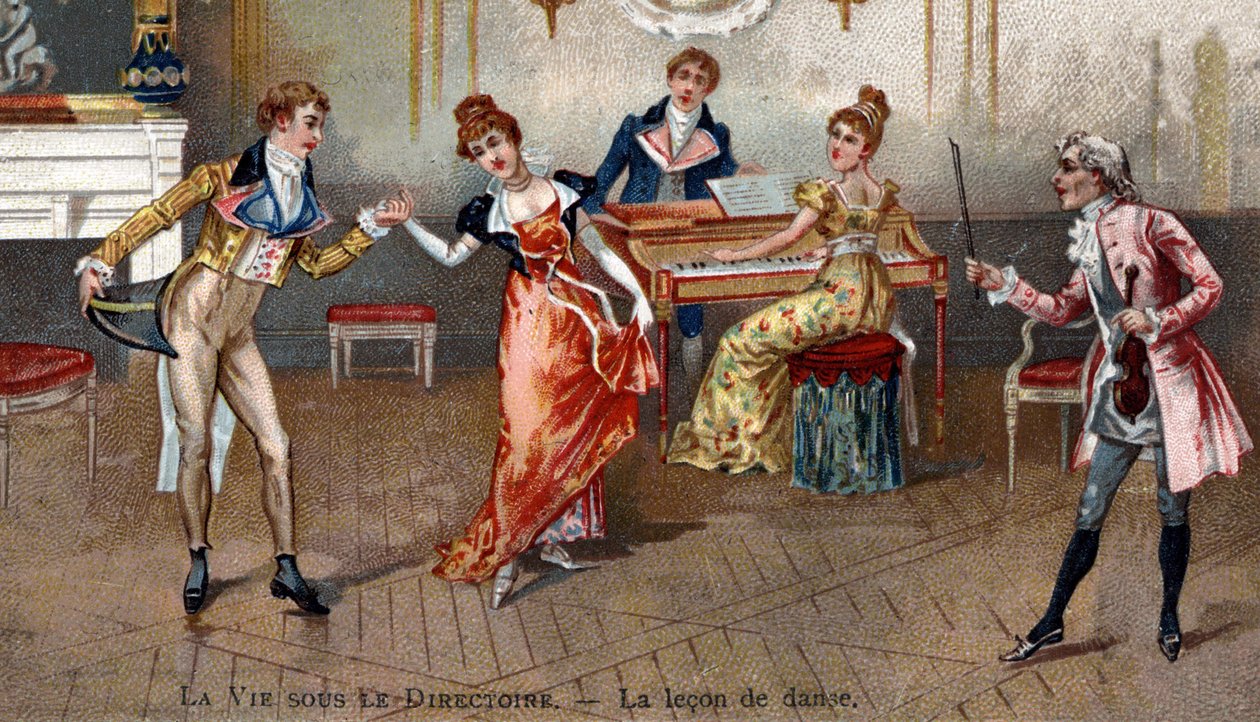 Danslektionen i slutet av 1700-talet av Unknown artist