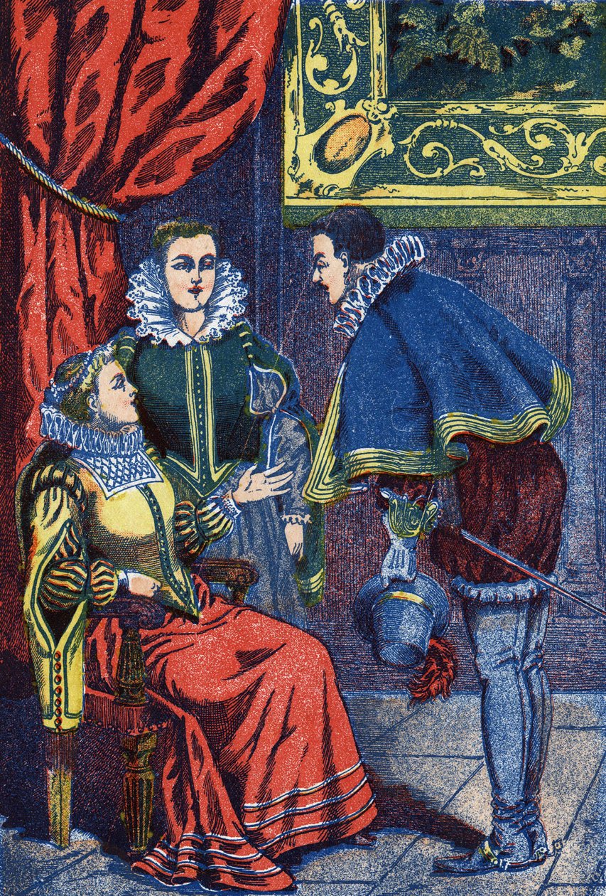 Dansen. Anonym illustration för "" Askungen", berättelse av Charles Perrault (1628-1703), fransk författare. Bildspråk Marcel Vagne, Jarville Nancy, odaterad (slutet av 1800-talet). av Unknown artist
