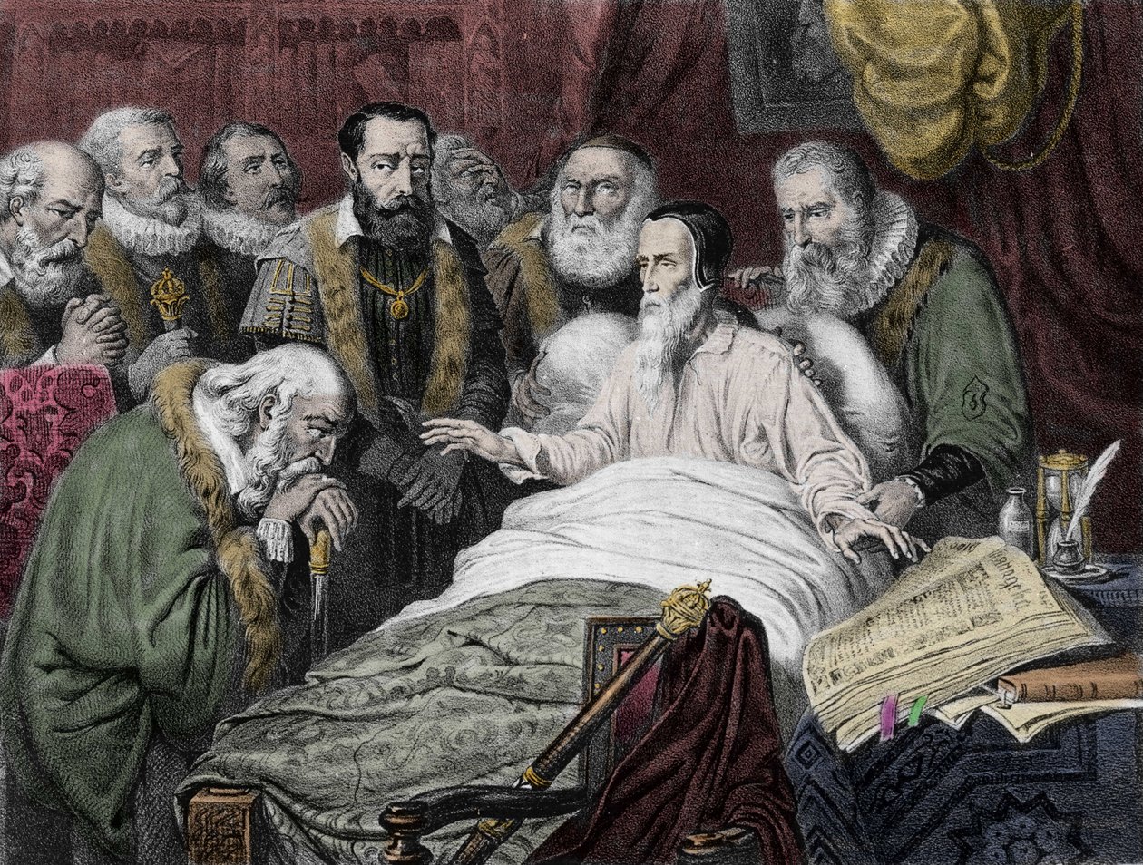 Jean Calvins död (1509 - 1564). av Unknown artist
