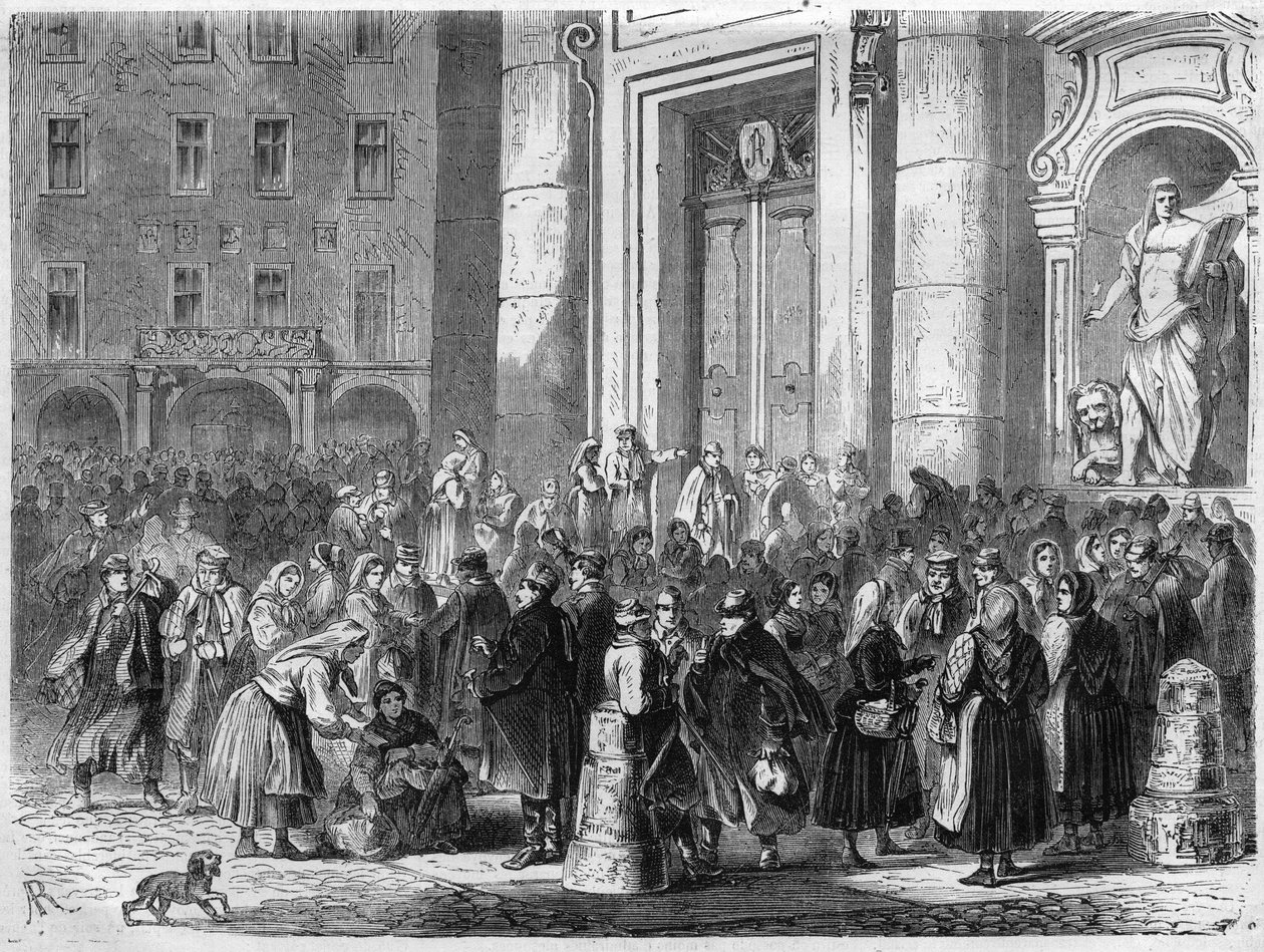 Den inhemska mässan i Dresden, Tyskland. Gravyr i "" The Illustrious Universe"" av Unknown artist