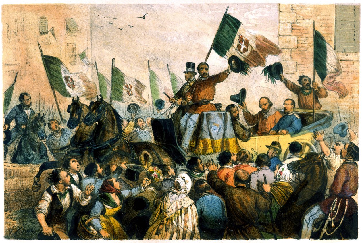 Giuseppe Garibaldis entré till Neapel den 7 oktober av Unknown artist