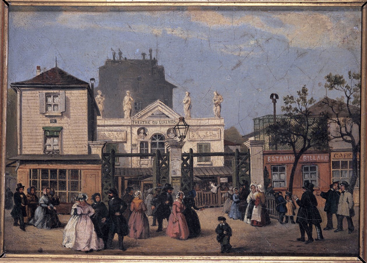 Den före detta teatern Bobino (eller Luxemburg), v.1840 - anonym målning, Musee Carnavalet av Unknown artist