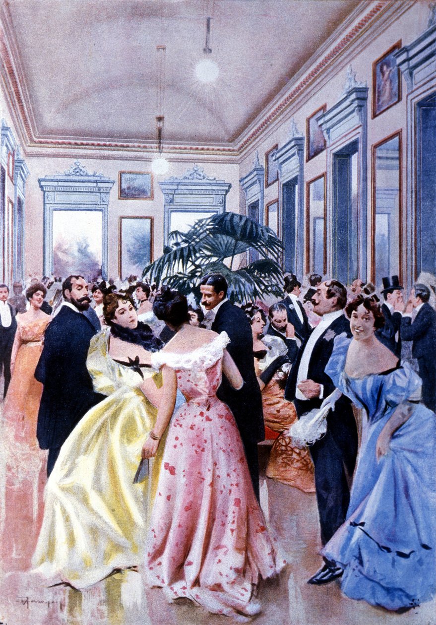 Foajén till teatern La Scala (Teatro alla Scala) i Milano. 1890. av Unknown artist