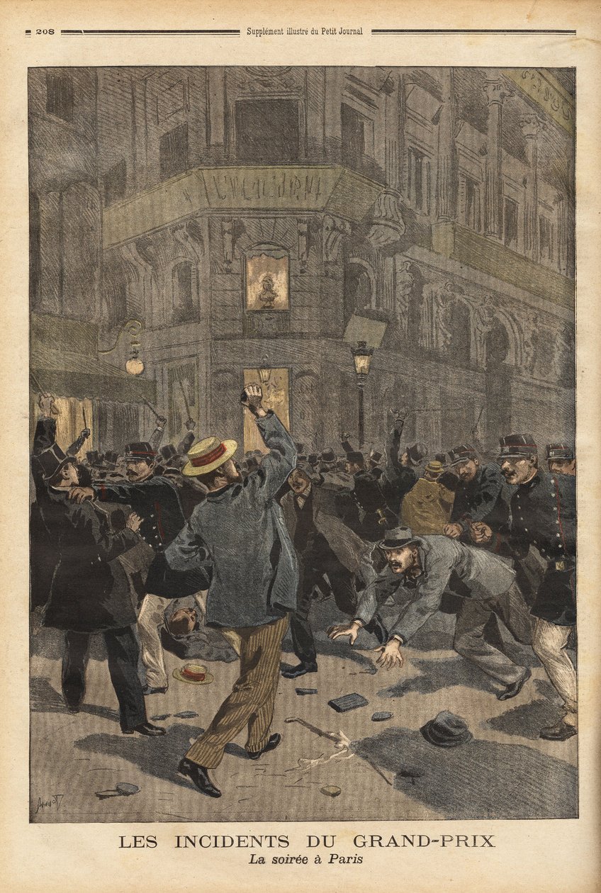Den allmänna kampen fortsatte på gatorna i Paris på natten, återförenade anarkisterna som trodde att de var skyddade av inrikesminister Charles Dupuys (1851-1923) ord mot lag och ordningsmakten. Dessa problem kommer att leda direkt och av Unknown artist