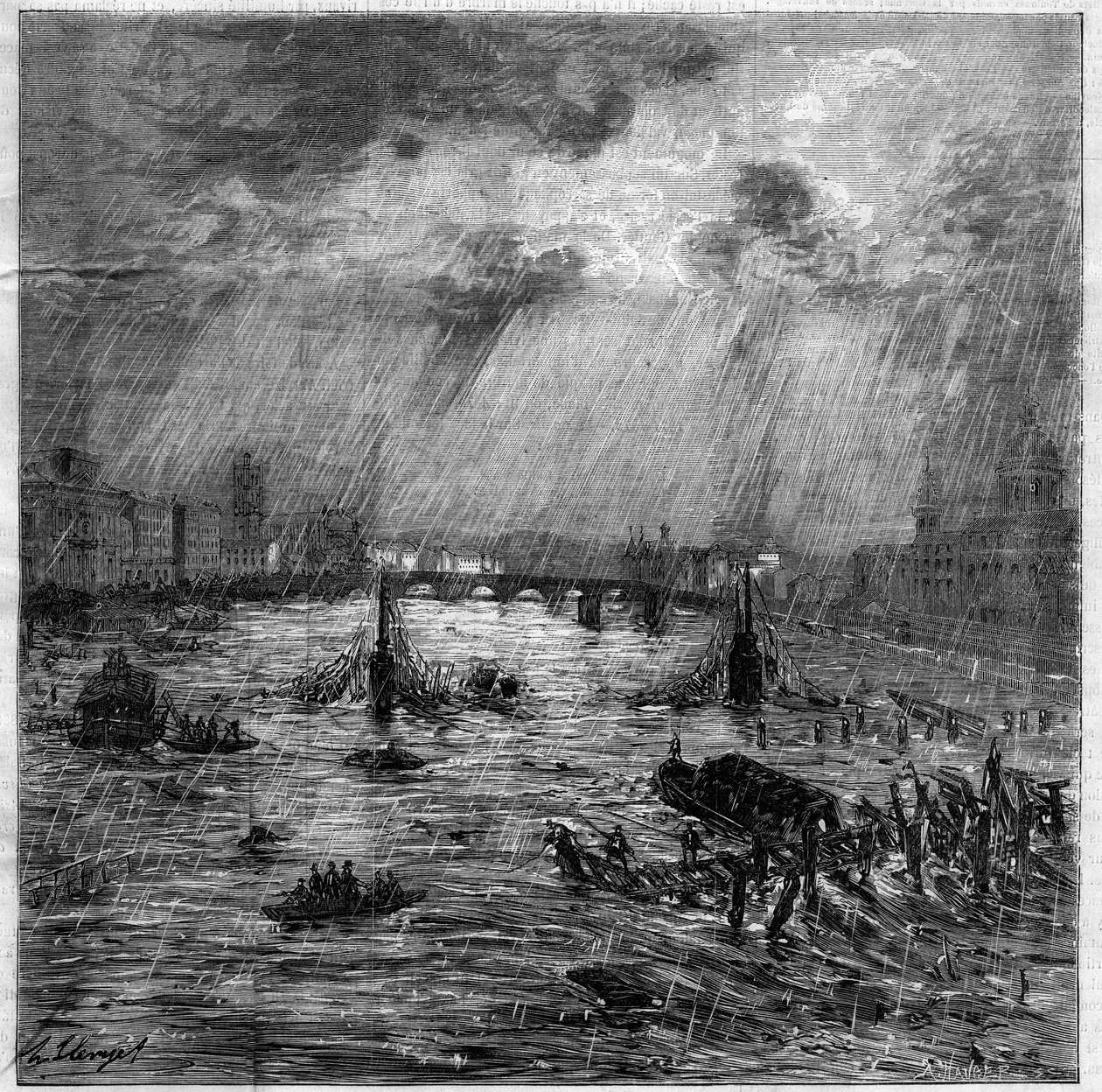 Den stora översvämningen av Toulouse den 23 juni av Unknown artist