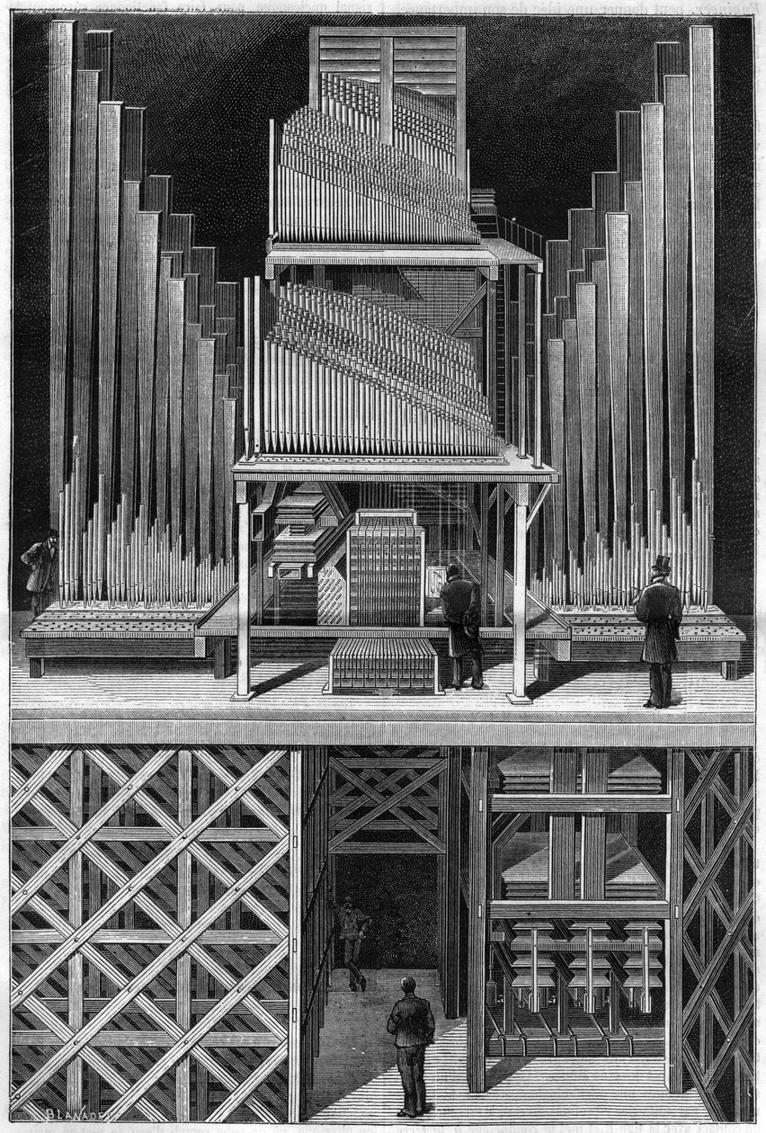 Crystal Palaces stora orgel i London. av Unknown artist