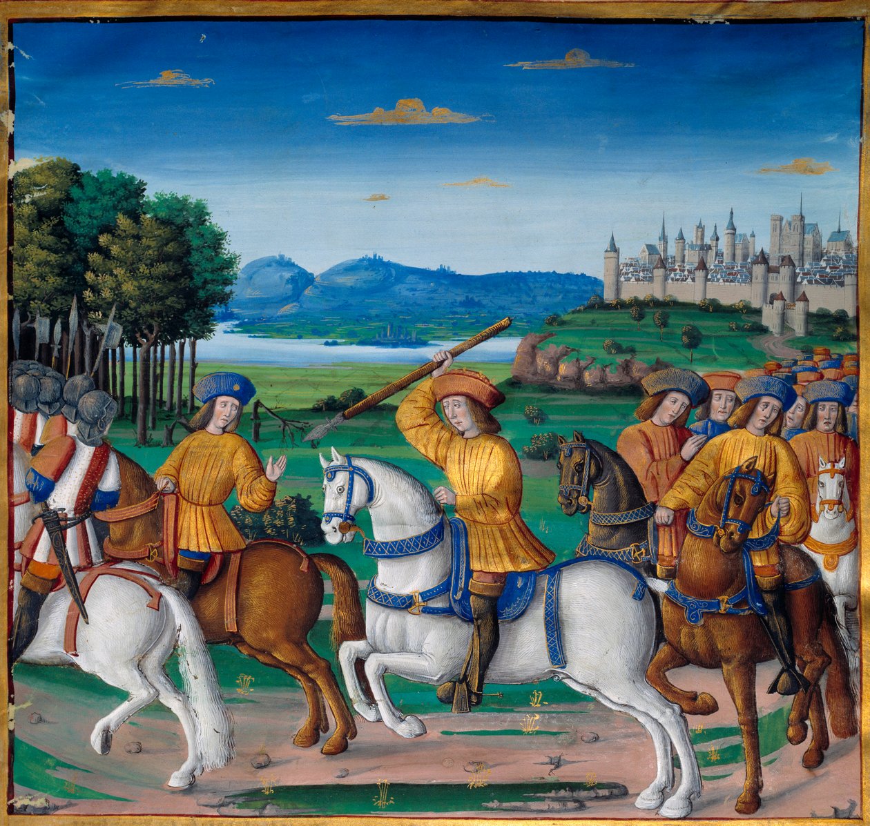 Karl VIs galenskap (1368 - 1422). Den 5 augusti 1392, i skogen av Le Mans, började han uppleva attacker av rasande galenskap: han skrek efter förräderi, attackerade sin egen trupp och dödade fyra personer. Krönikor av Enguerrand de Monstrelet (v. 1400 av Unknown artist