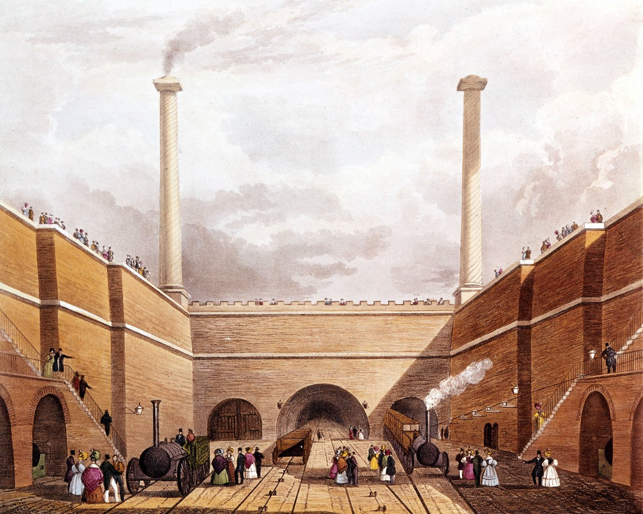 Den nya järnvägslinjen mellan Manchester och Liverpool. Invigning. Liverpool och Manchester Railway av Unknown artist