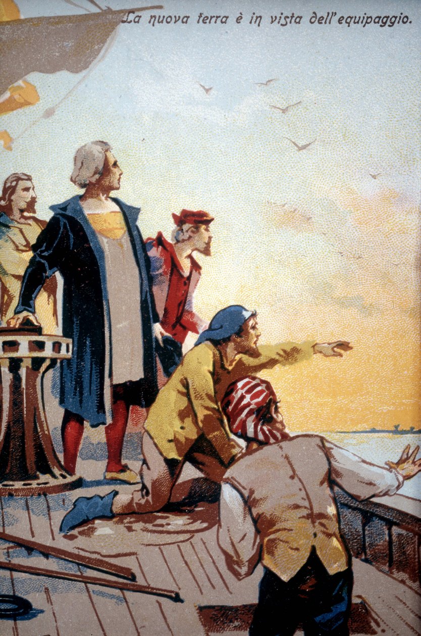 Den nya världen före besättningen på Christopher Columbus (1492). av Unknown artist
