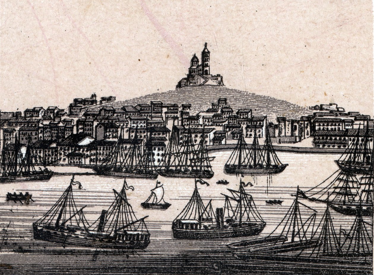 Den gamla hamnen i Marseille i "Världen illustrerar 168 vyer"" Odaterad (slutet av 1800-talet) av Unknown artist