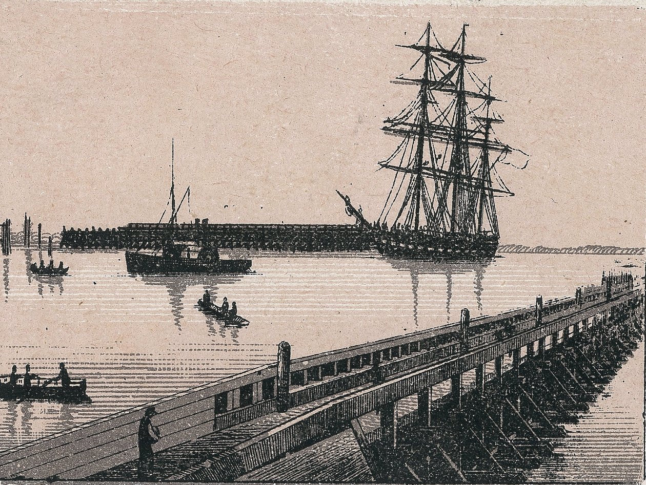 Hamnen i staden Calais i "" Världen illustrerar 168 vyer"" Odaterad (slutet av 1800-talet) av Unknown artist