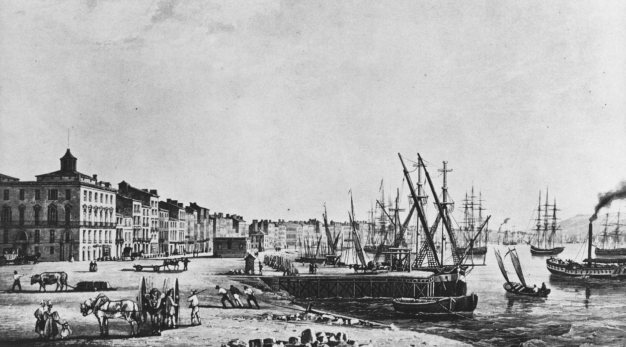 Kajerna i Bordeaux 1833 av Unknown artist