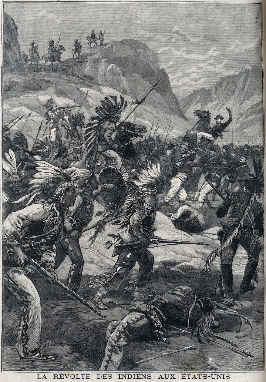 Den röda huden indiska revolten från norra Minnesota i USA 1898. av Unknown artist