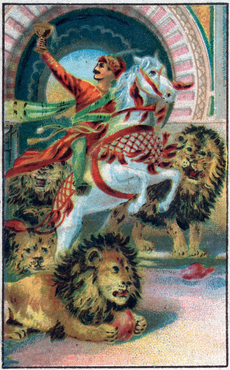 Lejonens källa. Prins Ahmeds historia och avgiften Paris-Banou (Pari Banou) (Paribanu). Saga om 1001 nätter (sagor om tusen och en natt). Kromolitografi från slutet av 1800-talet. av Unknown artist
