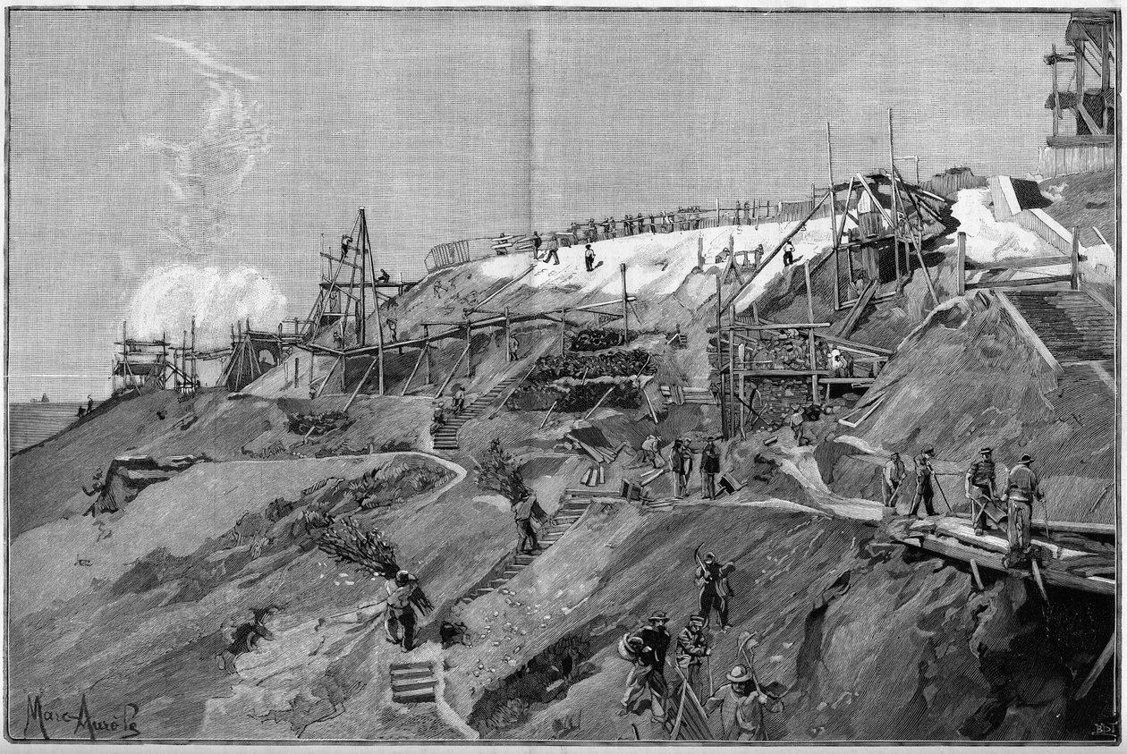 Södern stödjer Montmartre i Paris 1887. av Unknown artist