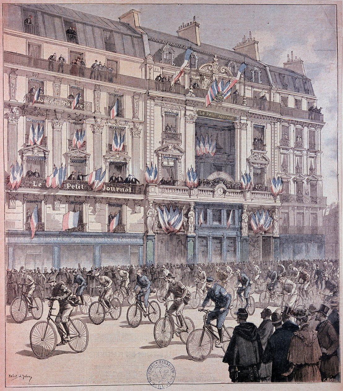 Starten på Paris-Brest-loppet - i "" Petity journal"" av 1891-09-12 av Unknown artist