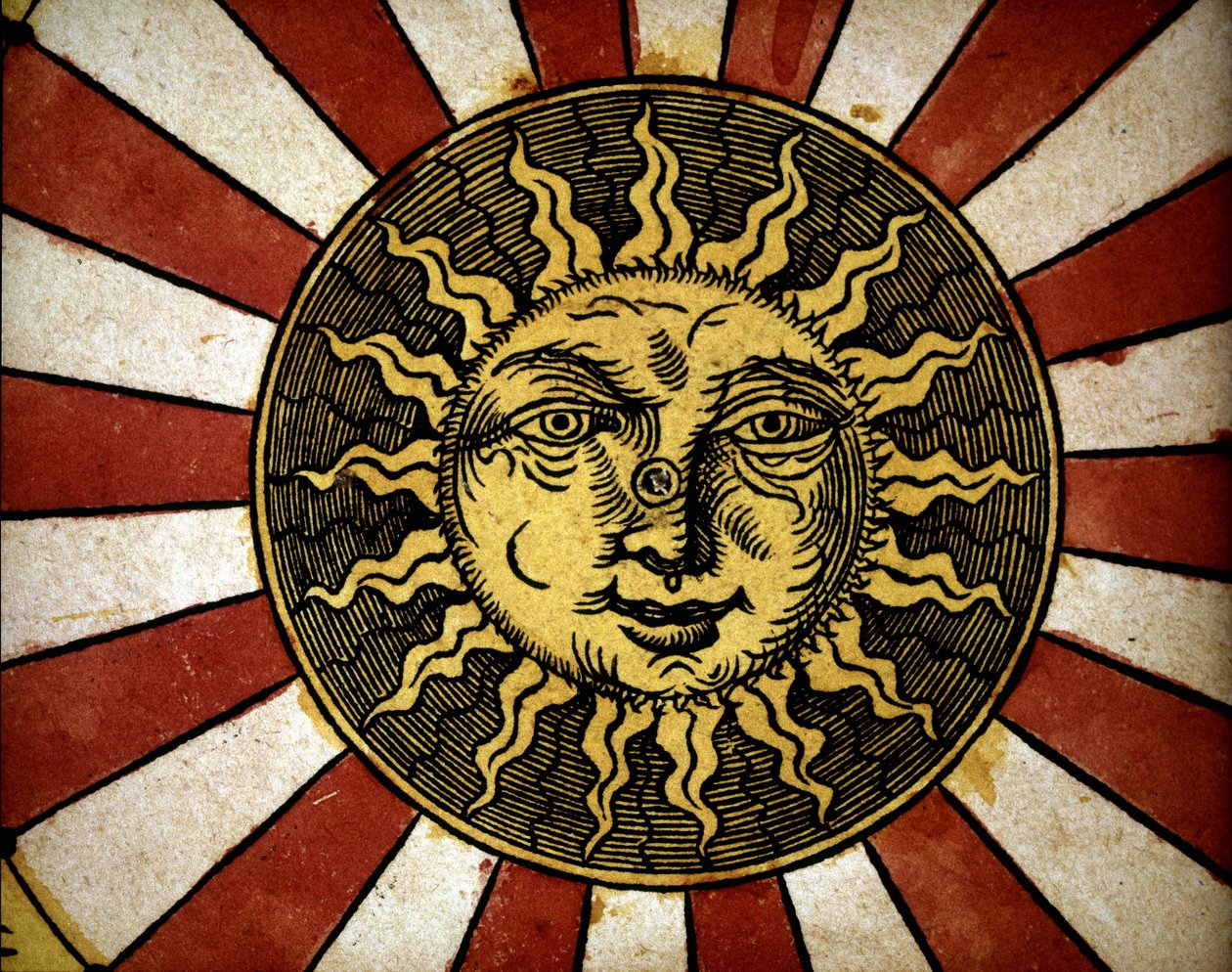 Solen - i "" Astronomicon caesarum", avhandling från 1500-talet. av Unknown artist