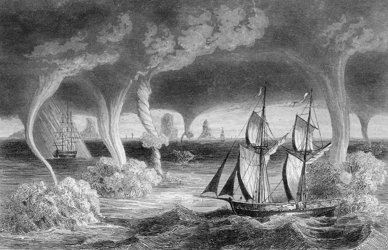 Stammarna... stiger upp från havet till himlen och ger fruktansvärda effekter. av Unknown artist