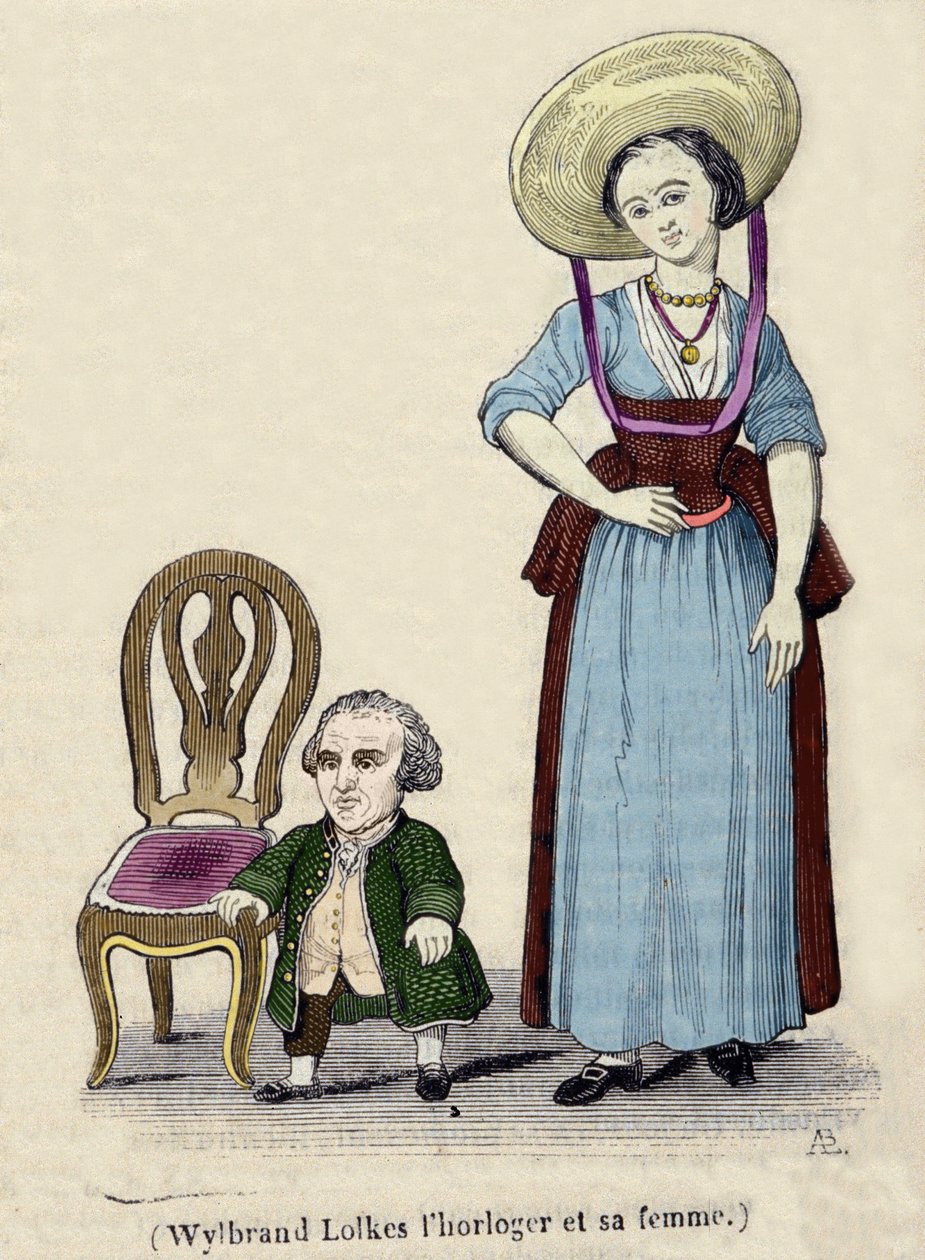 Urmakaren Wylbrand Lolkes med sin fru. 1800-talsgravyr. av Unknown artist