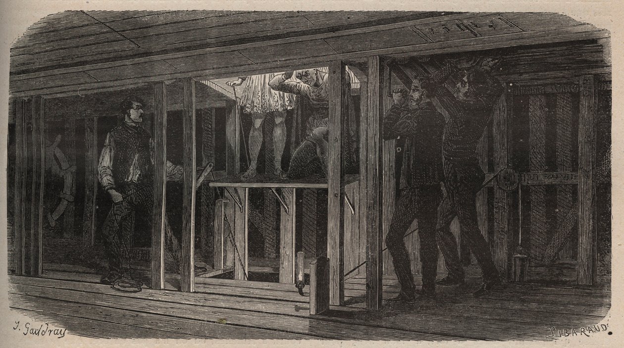 Teatertricks - svälja - gravyr av 1875 av Unknown artist