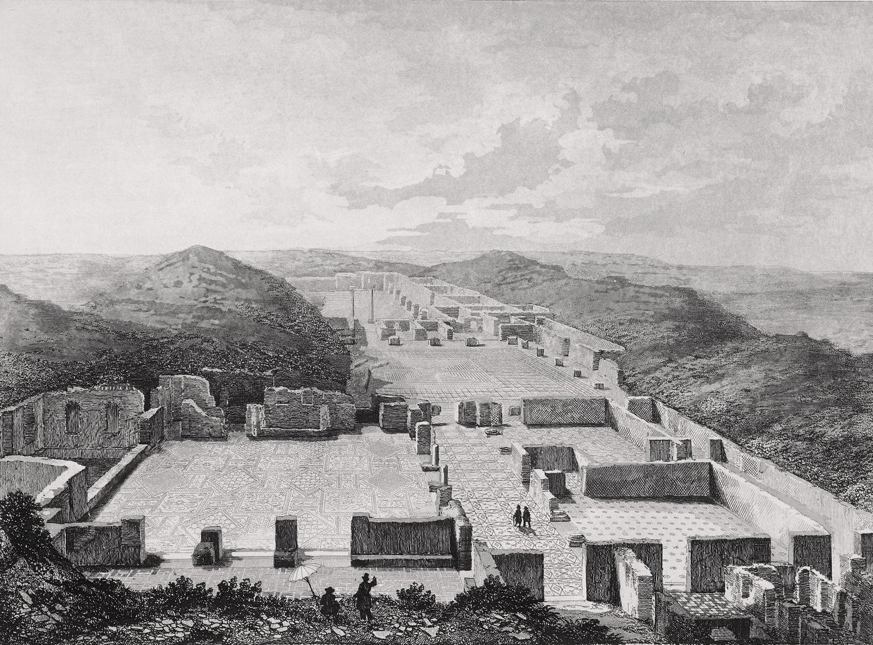 Thermal Baths of Ostia Ancient, Italien 1800-talet. av Unknown artist