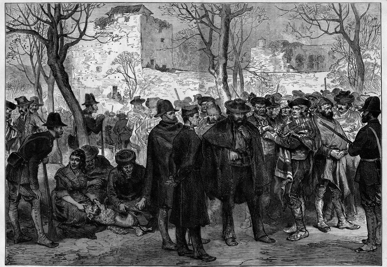 Tredje Carlistkriget (1872-1876): Carlistfångar i Alhambre i Granada. av Unknown artist
