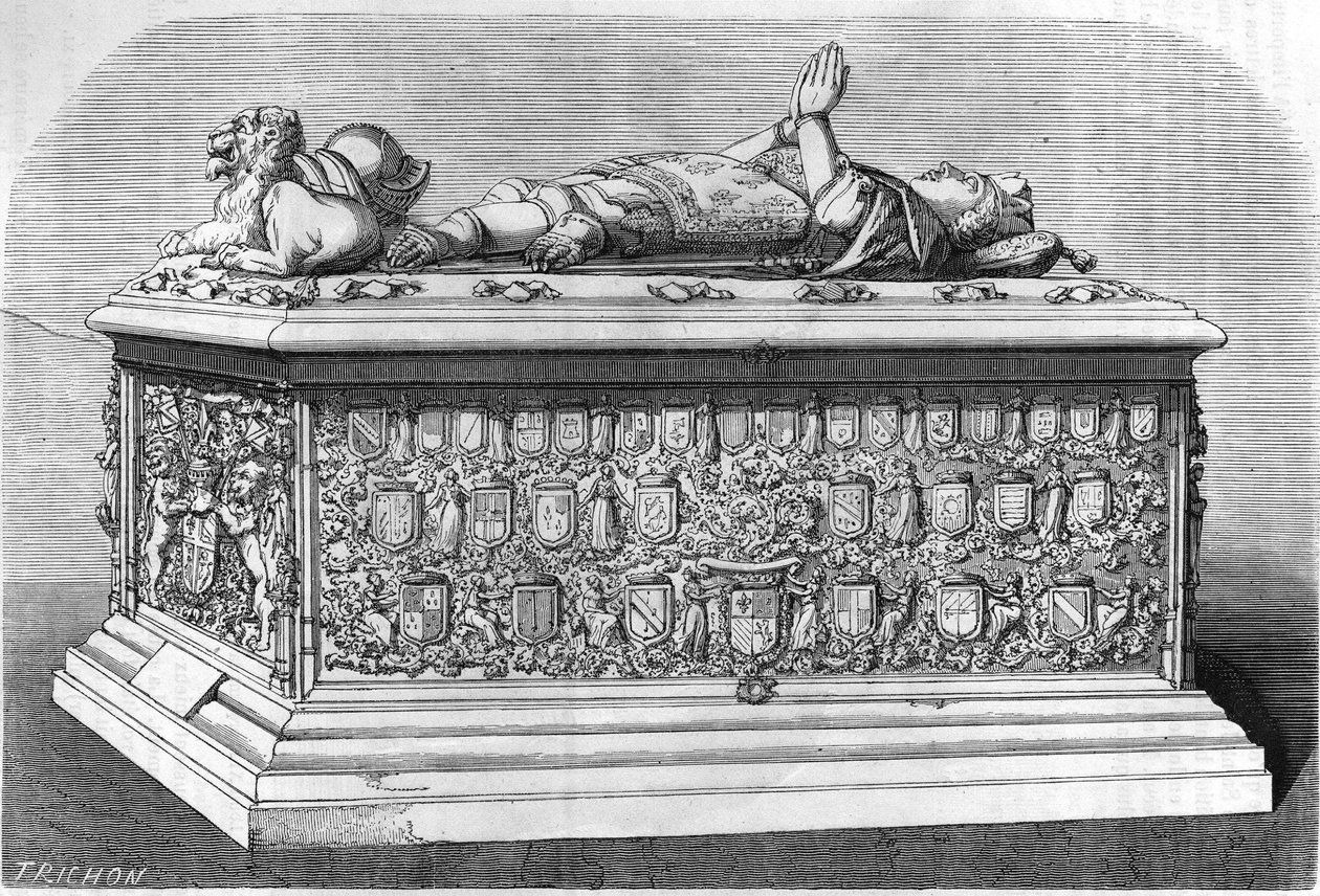 Grav av Karl den temerära hertigen av Bourgogne (1433-1477). av Unknown artist