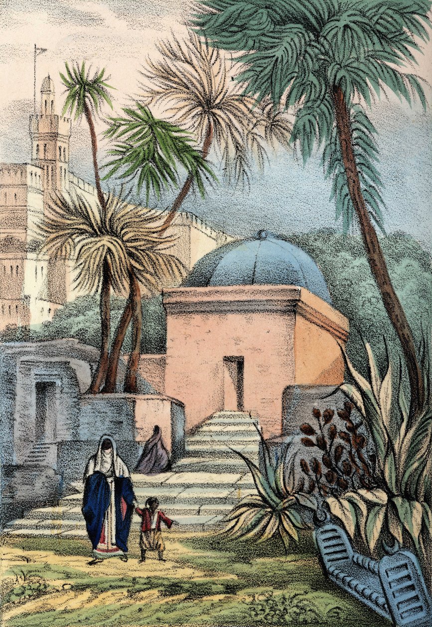 Gravar av de moriska invånarna i Alger på en kyrkogård i Bab-el-Oued av Unknown artist