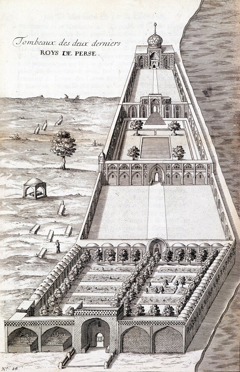 Gravar av de två sista kungarna av Persien - i "" Dagbok över riddaren Chardins resa, Persien och Ostindien, vid Svarta havet och kolkidén""" av Unknown artist