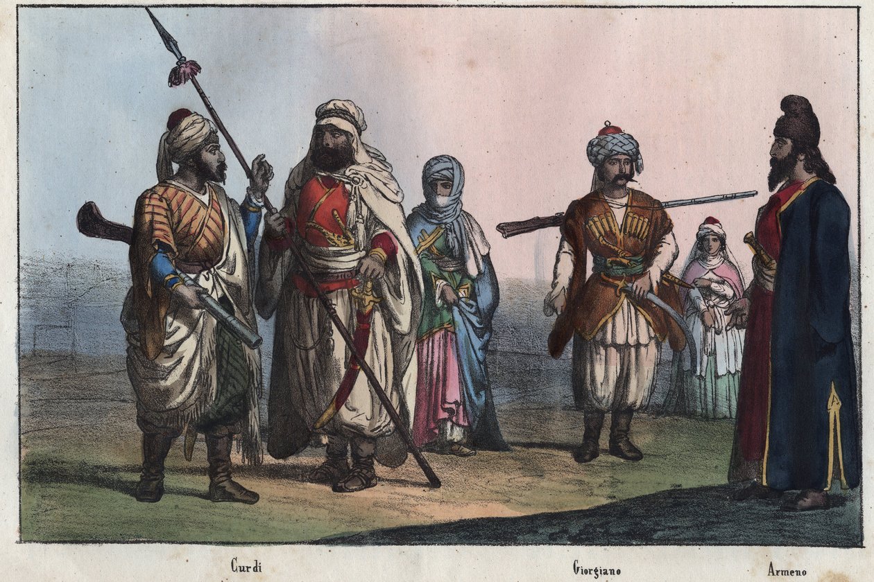 Traditionella kurdiska dräkter - georgiska - armeniska - av Unknown artist