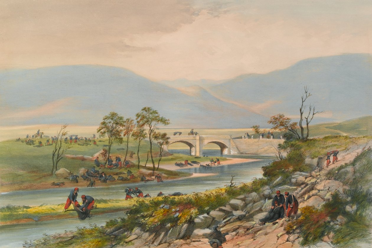?Traktir-bron efter slaget vid Tchernaya?, 1855 av Unknown