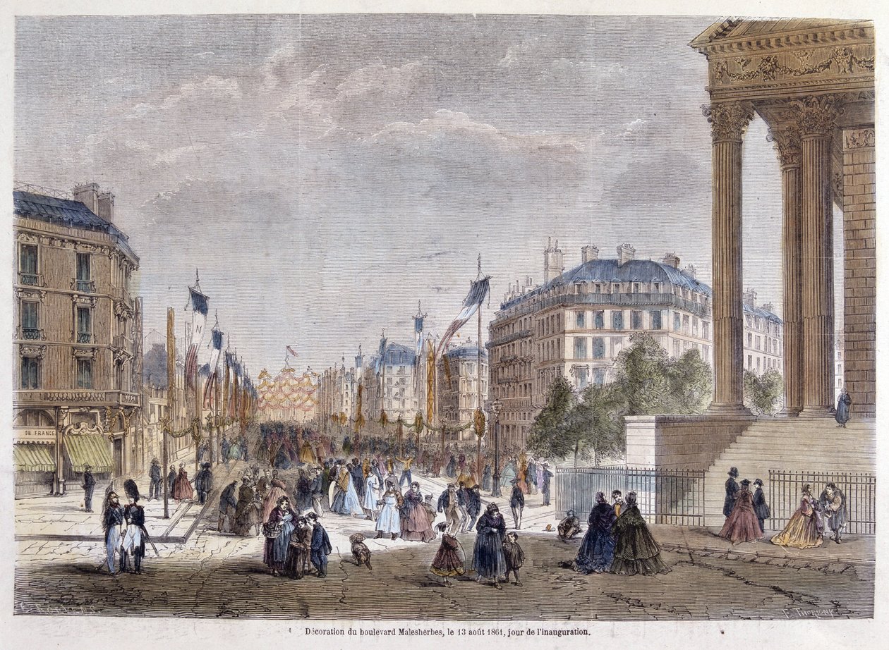 Förvandlingar av Paris under det andra imperiet, Haussmann Paris. Invigning av Boulevard Malesherbes (Haussmann verk) av Unknown artist