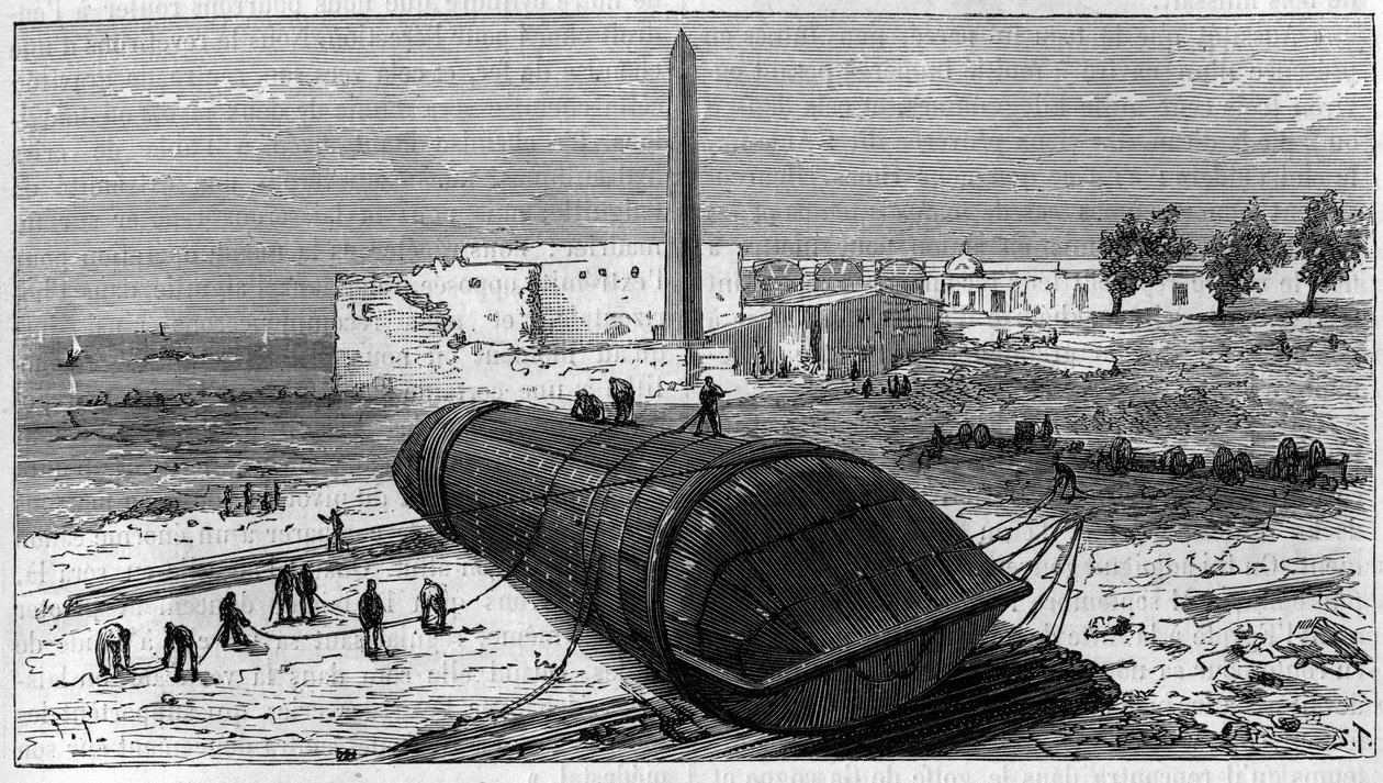 Transport av obelisken känd som "Aiguille de Cleopatre" från Egypten till England av Unknown artist
