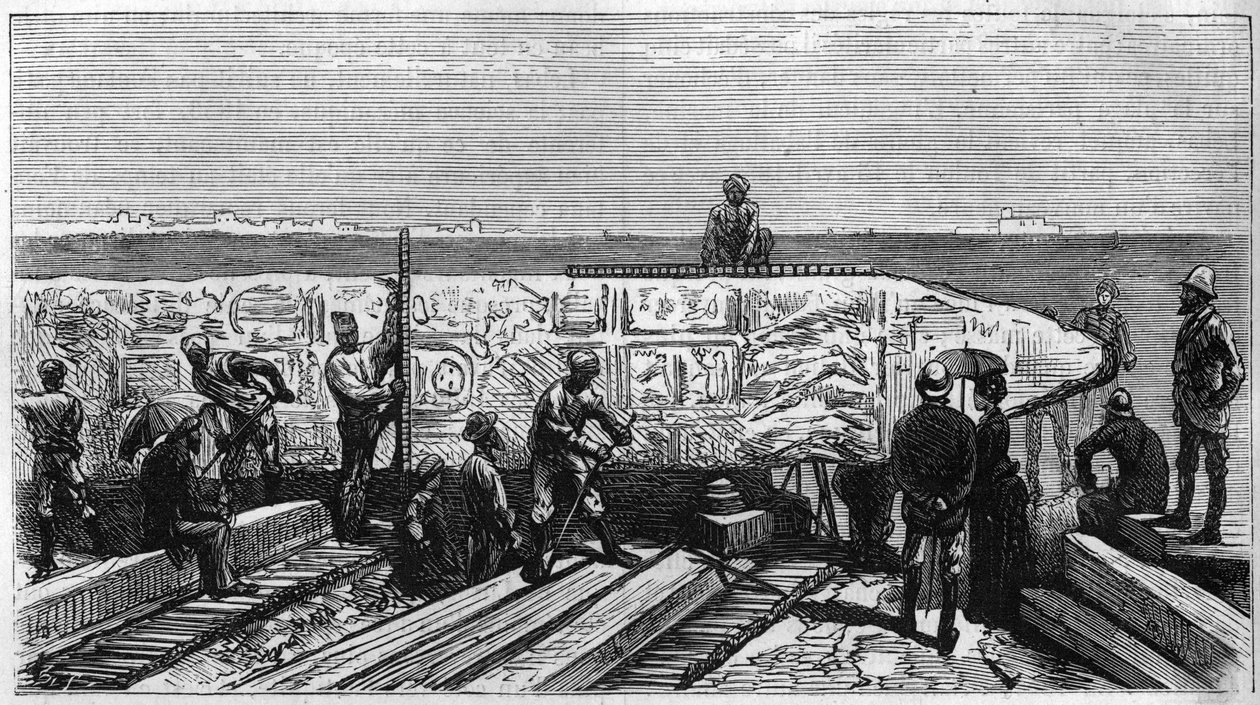 Transport av obelisken känd som "Aiguille de Cleopatre"" från Egypten till England av Unknown artist
