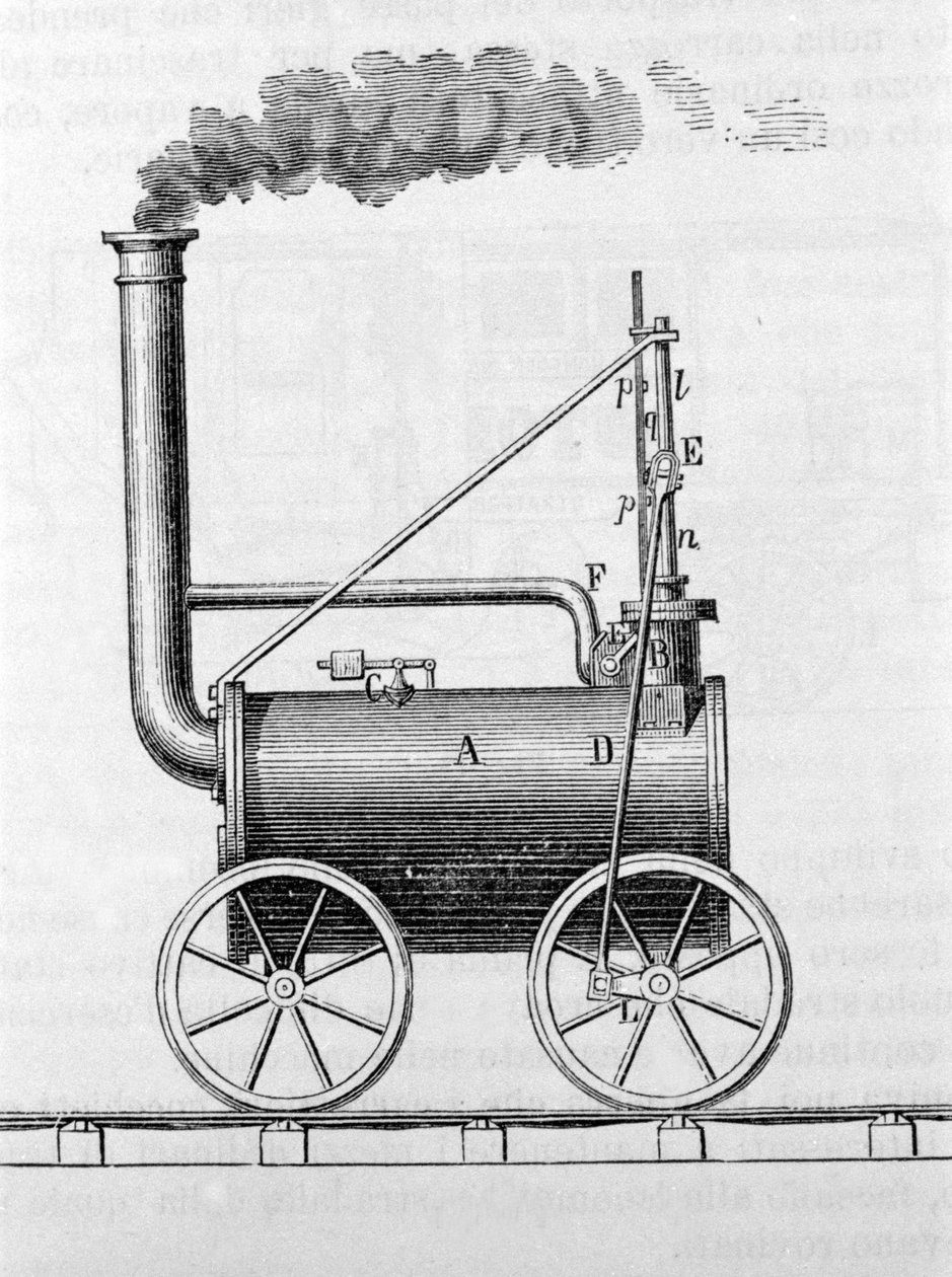Trevithick lok. 1800-talsgravyr. av Unknown artist