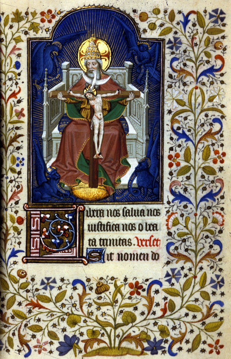 Treenighet. Miniatyr, tidigt 1400-tal. Bibl. Trivulziana, Milano. av Unknown artist
