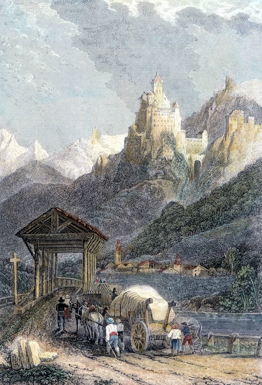 Trostburg slott i Tyrolen. av Unknown artist